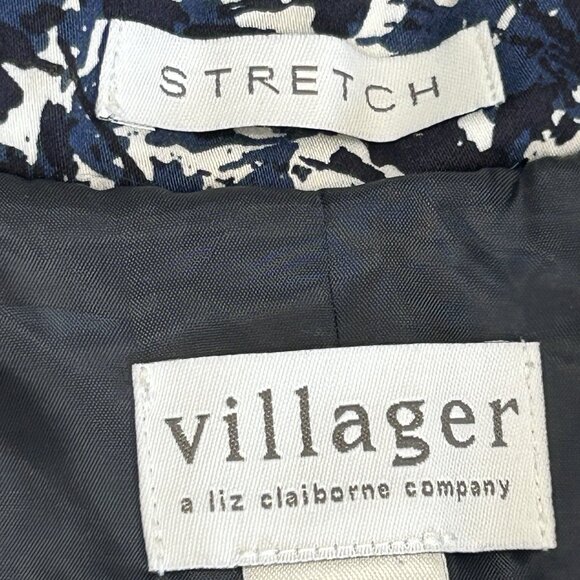 VINTAGE VILLAGER Liz Claiborne Womens Blazer Sz 12 Geometric Floral Stretch Y2K - Picture 8 of 10